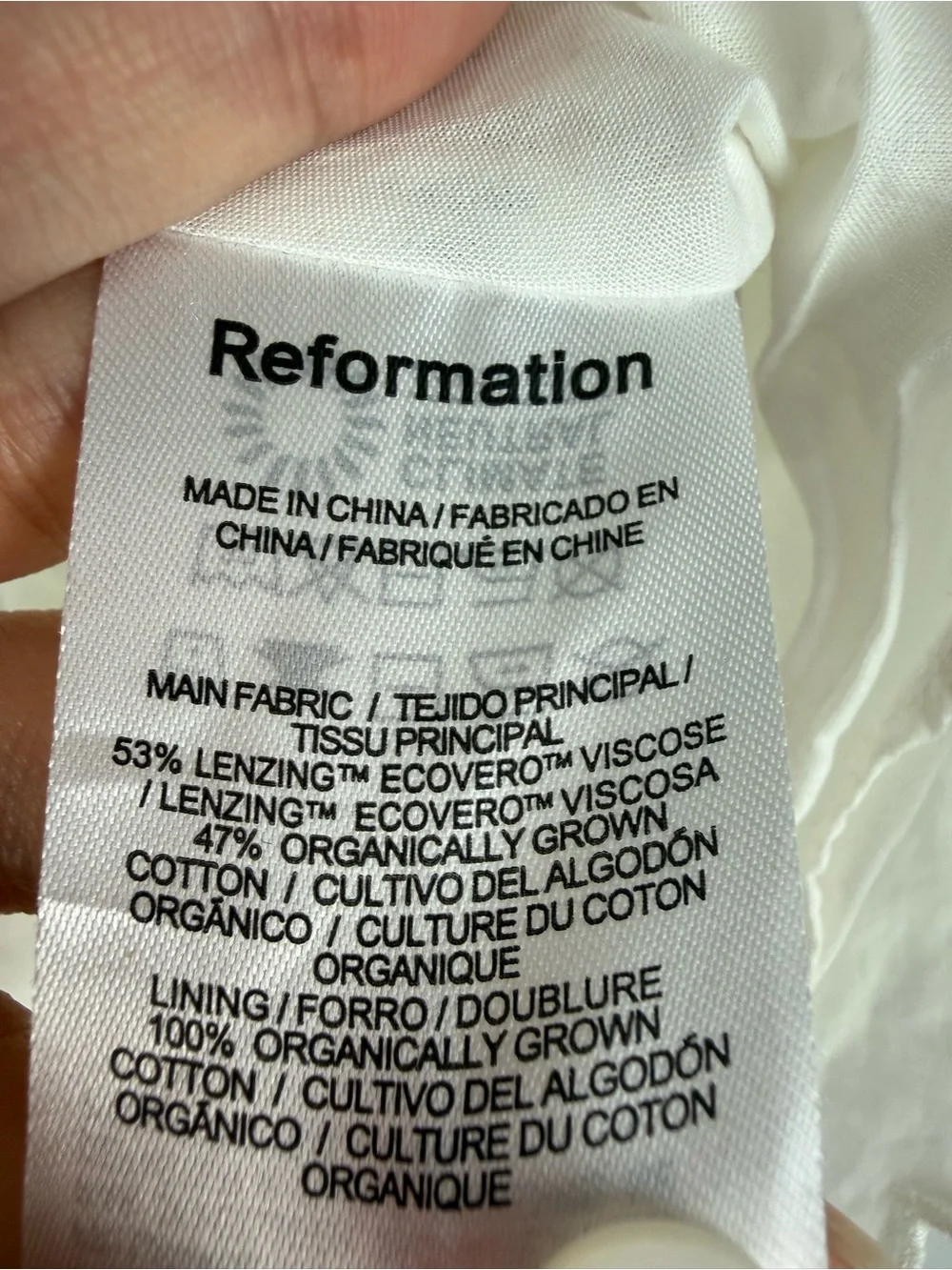 Reformation Haisley Top In White longsleeve size 10